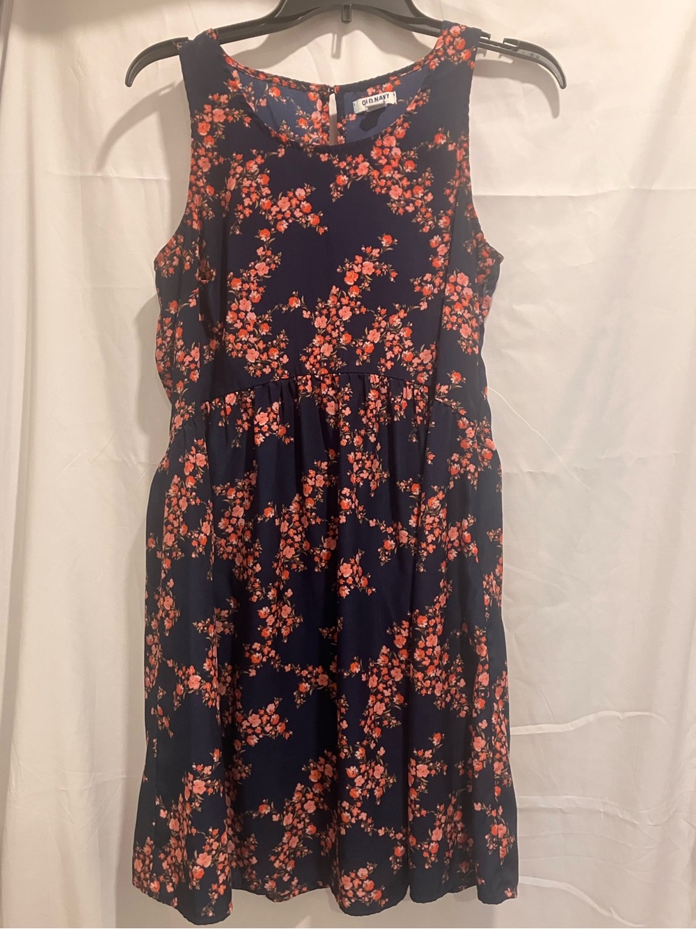 Old Navy - Navy Floral Sleeveless A-Line Dress